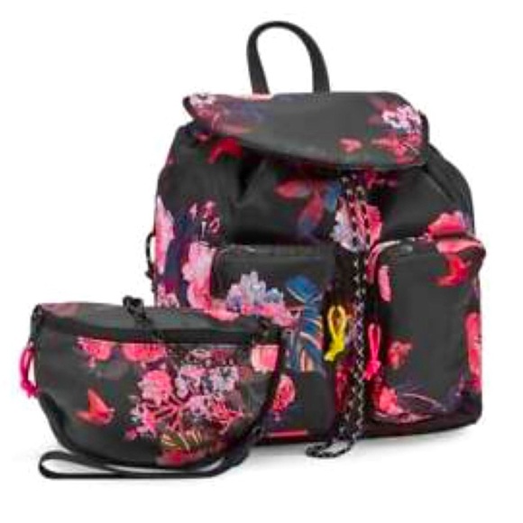 STEVE MADDEN BILLY BLACK FLORAL 2-FOR-1 BACKPACK & BELT BAG - Picture 3 of 11